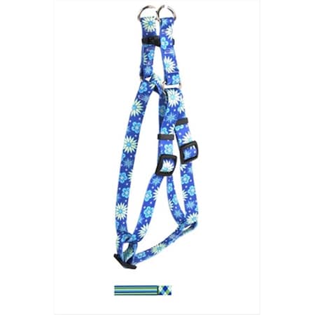 Blue And Green Stripes Argyle Step-In Harness - Extra Small